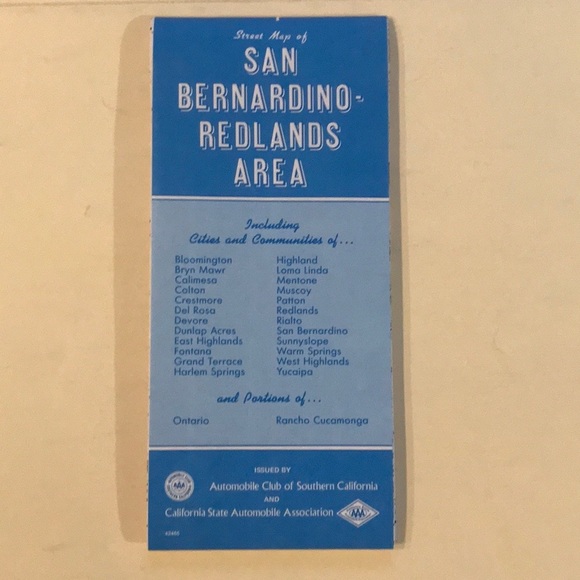 VINTAGE 1986 San Bernardino Redlands Street Map - Picture 2 of 2
